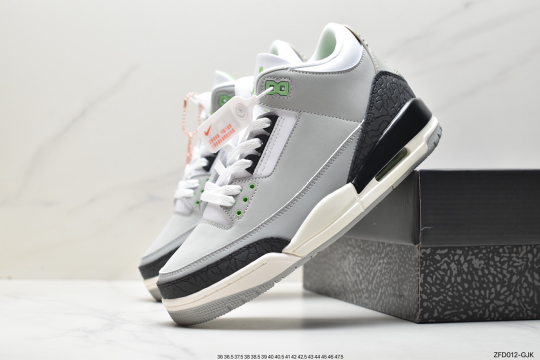 280 Air Jordan 3 Retro“Chlorophyll” 叶绿素/灰绿手稿 136064-006