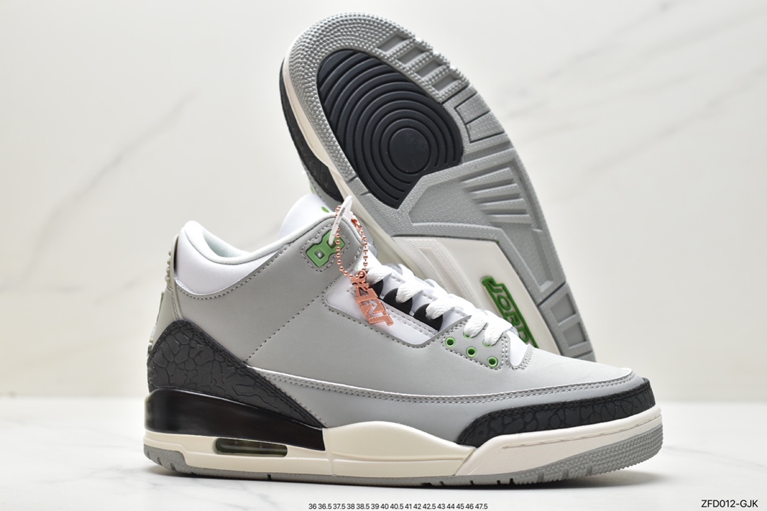 280 Air Jordan 3 Retro“Chlorophyll” 叶绿素/灰绿手稿 136064-006