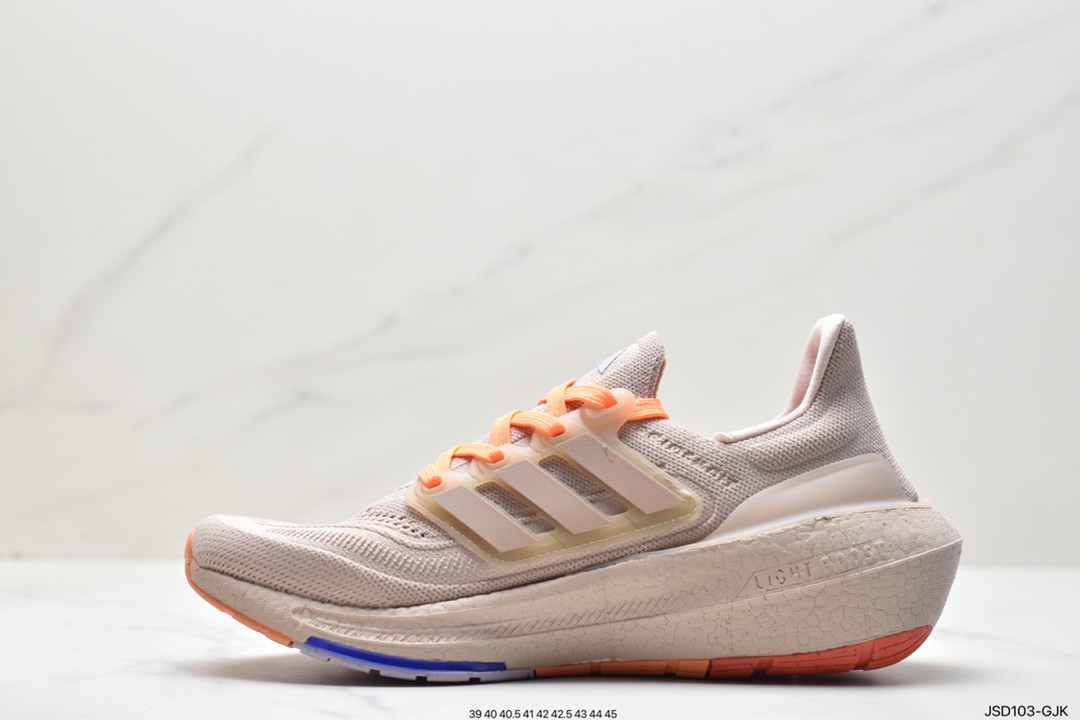 阿迪达斯, 跑步鞋, Ultraboost, HQ6343, Boost, adidas Ultraboost Light, Adidas - 阿迪达斯 Adidas Ultraboost Light 防滑耐磨 轻便减震 低帮 休闲跑步鞋 男女同款 粉橙 HQ6343