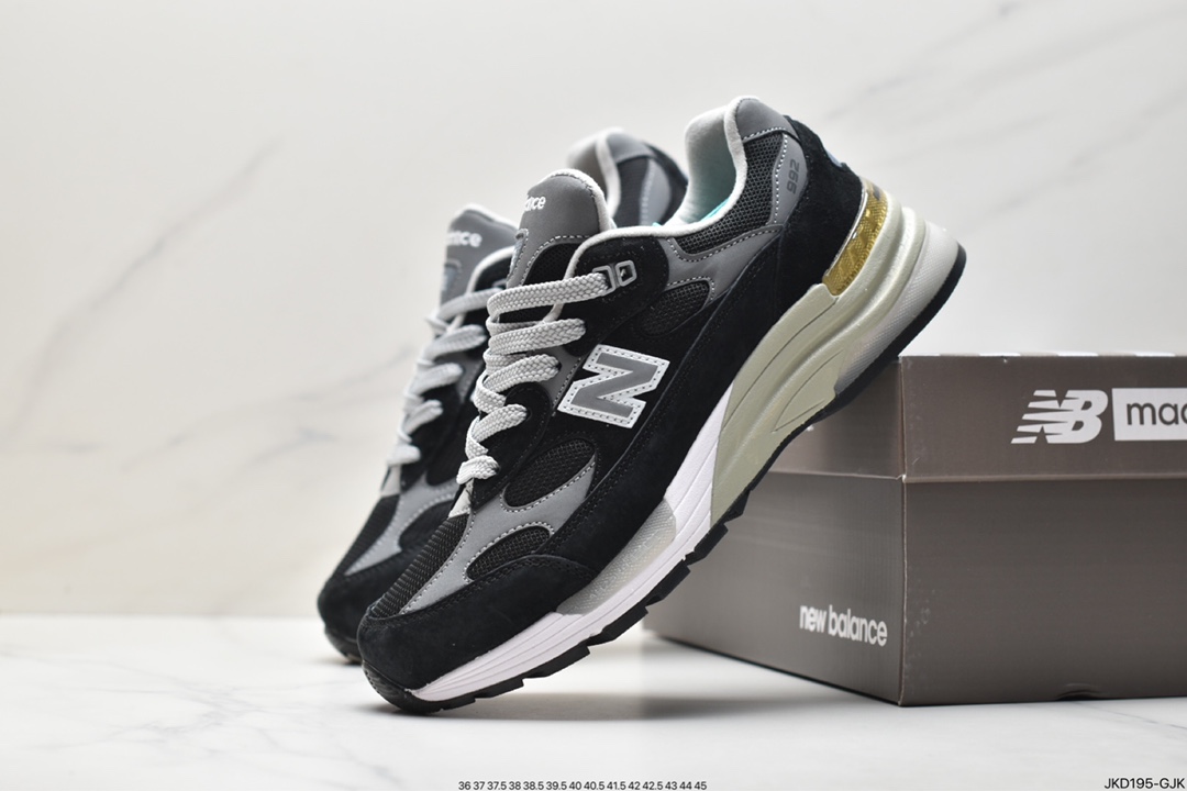 160  New Balance新百伦NB Made in USA M992系列美产血统跑步鞋“橄榄绿橙灰银3M”M992GG