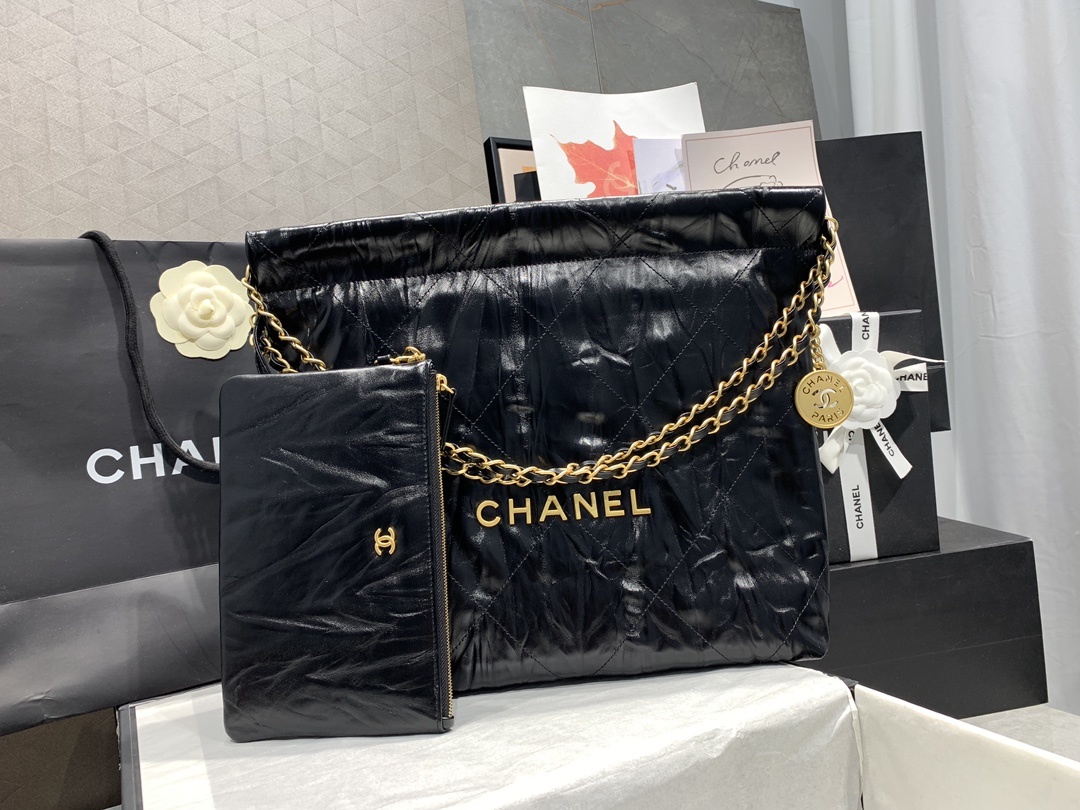 法国高端定制品Chane1AS3260#Chanel2022bag皱皮索口购物袋独家实拍香奈儿链条包单肩