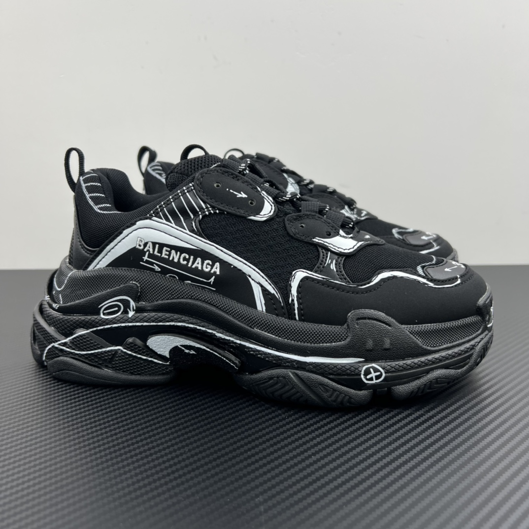 Balenciaga BLCG Triple-S Negro Graffiti (0102) Talla 35 36 37 38 39 40 41 42 43 44 45 46