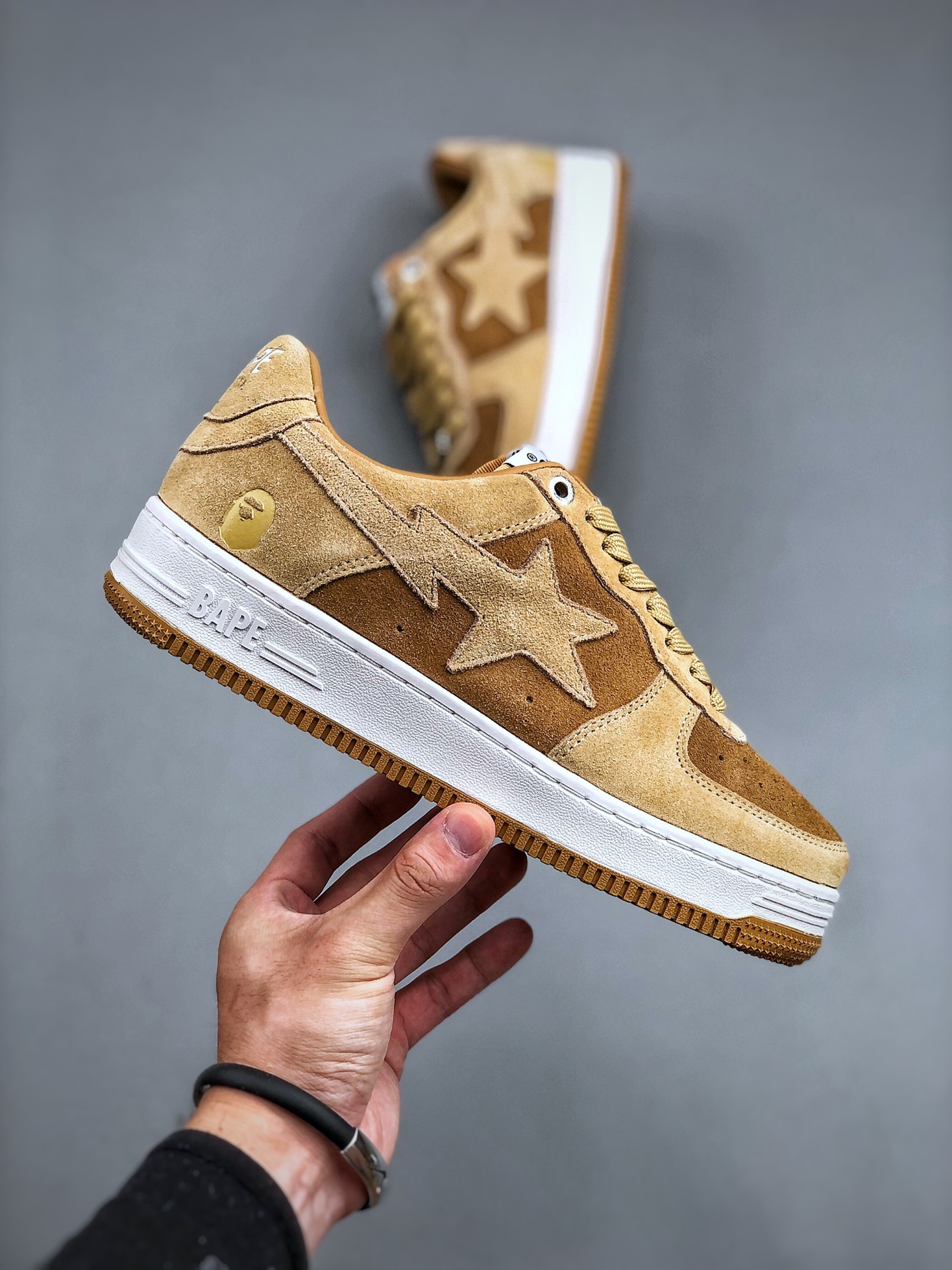 运动鞋, 运动板鞋, 板鞋, 服装, A Bathing Ape STA, 1H70-291-004 - 安逸猿 A Bathing Ape STA 莫兰迪视效 时尚休闲 低帮 运动板鞋 女款 黄色 1H70-291-004