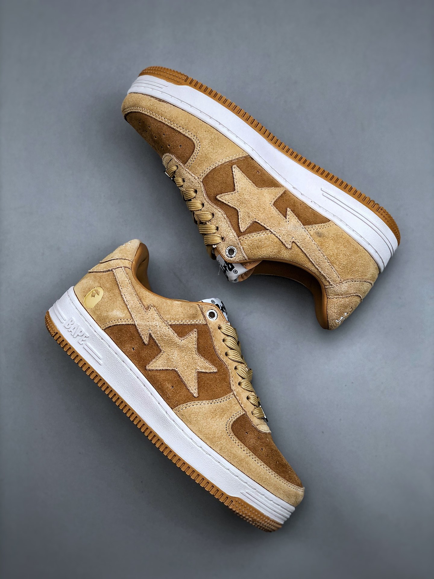 运动鞋, 运动板鞋, 板鞋, 服装, A Bathing Ape STA, 1H70-291-004 - 安逸猿 A Bathing Ape STA 莫兰迪视效 时尚休闲 低帮 运动板鞋 女款 黄色 1H70-291-004