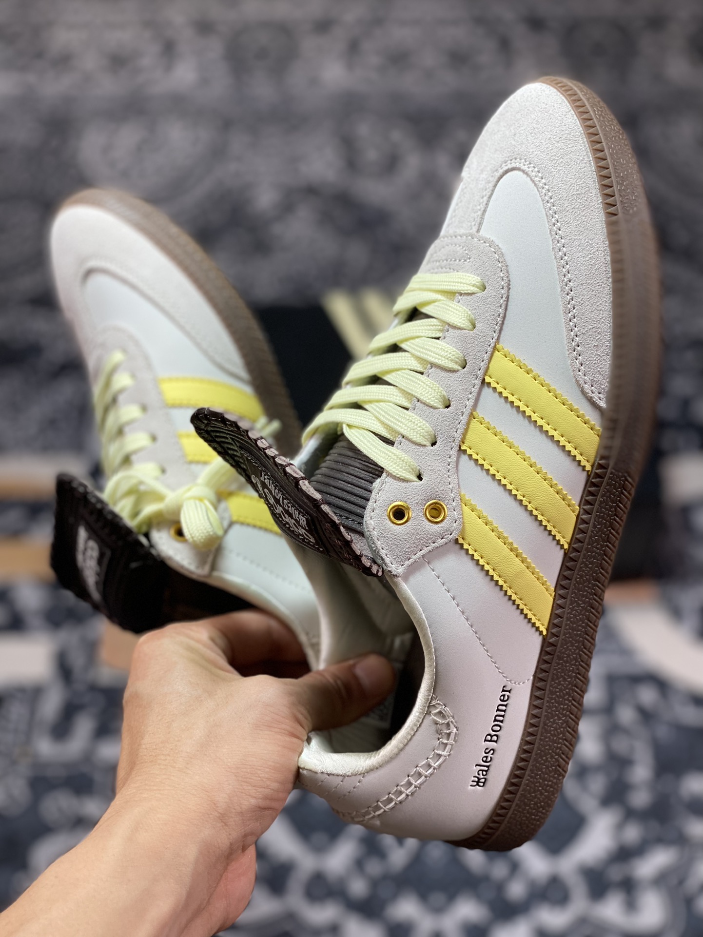 Wales Bonner x Adidas Originals Samba Classic ”Ecrtin Brown” Samba Dancing Shoes ”Beige Light Yellow Caramel Bottom” ID0217