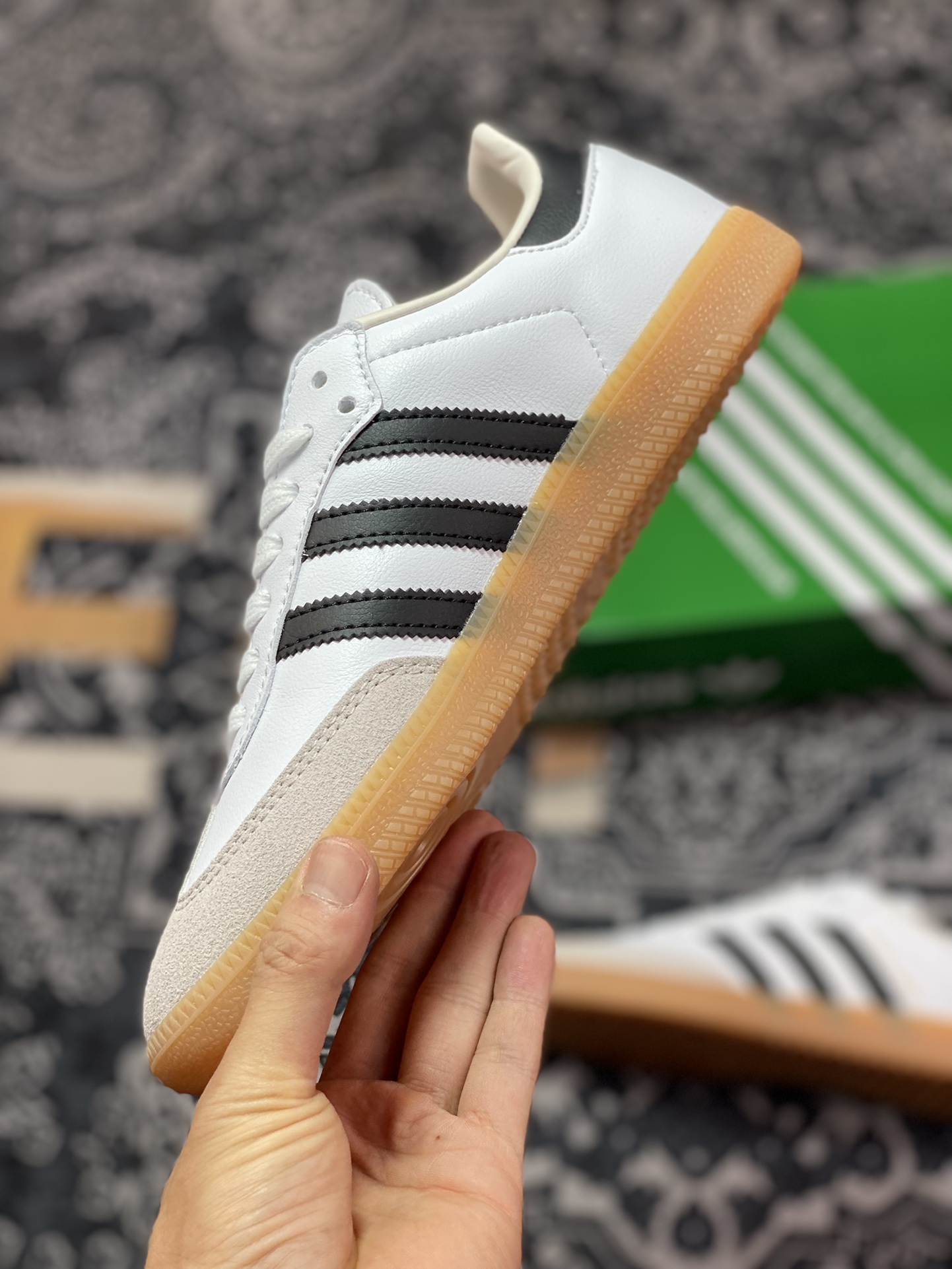 Sporty & Rich x Adidas Originals Samba OG Samba Series Gentlemen's Sneakers ”White Light Gray Black Raw Gum Sole” HP3354