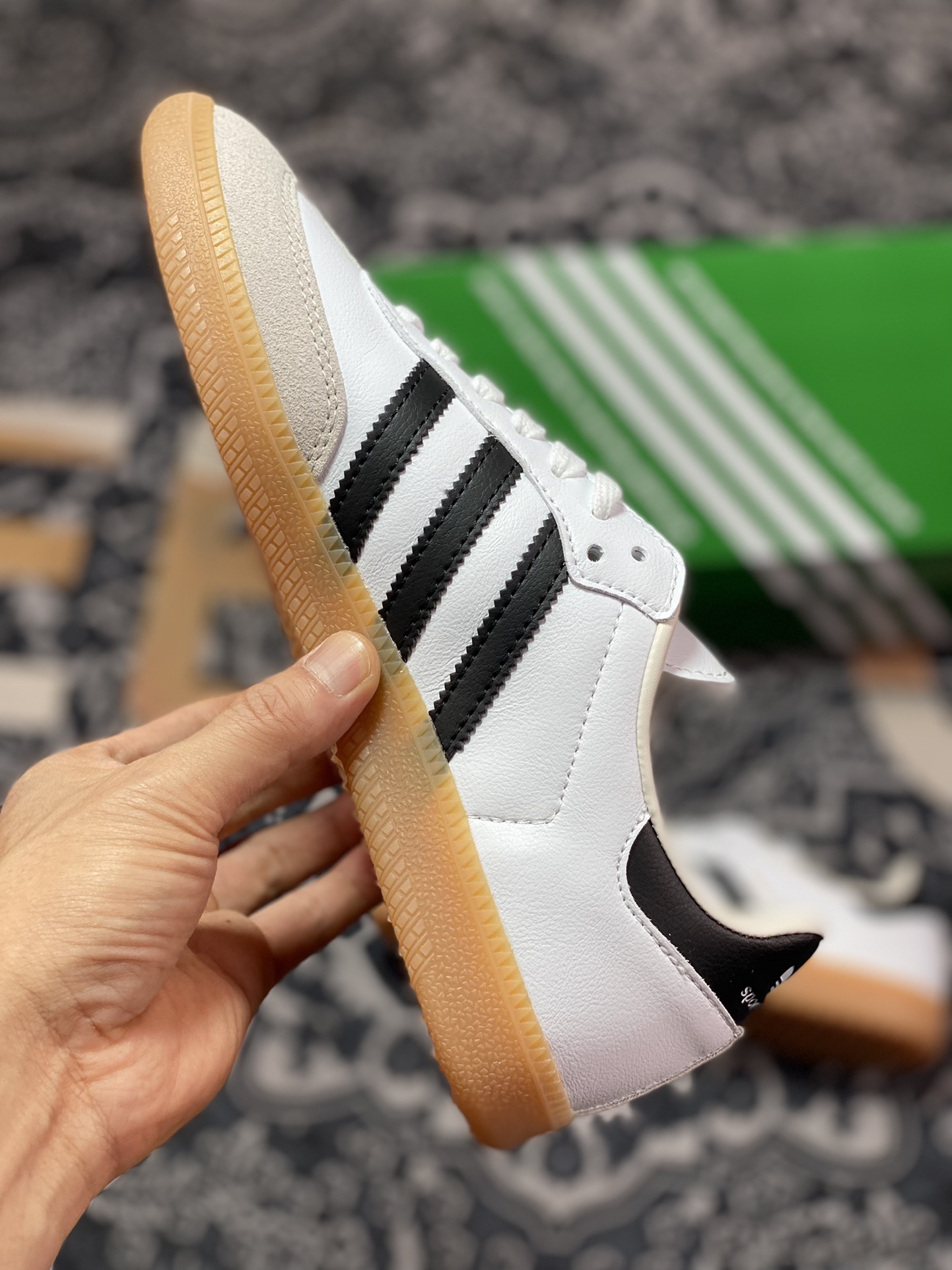 Sporty & Rich x Adidas Originals Samba OG Samba Series Gentlemen's Sneakers ”White Light Gray Black Raw Gum Sole” HP3354