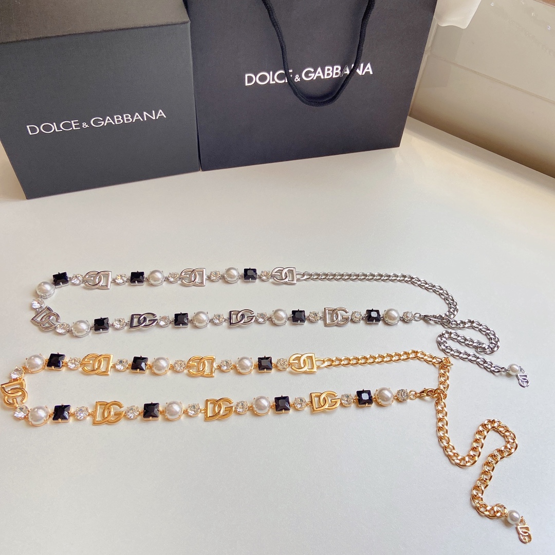 D&G杜嘉班纳DG徽标与水钻腰带精品