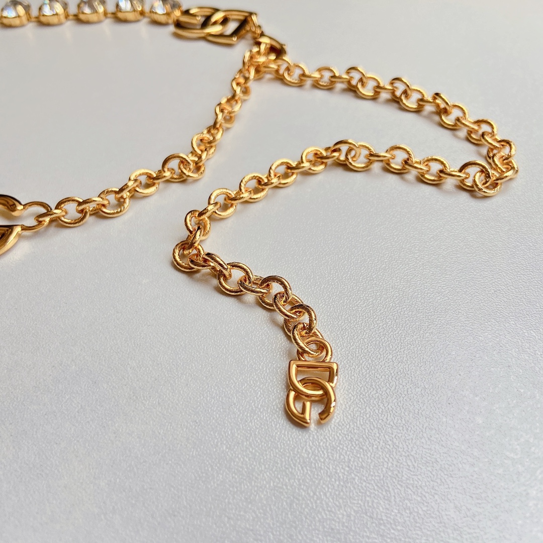 D&G杜嘉班纳DG徽标与水钻腰带精品