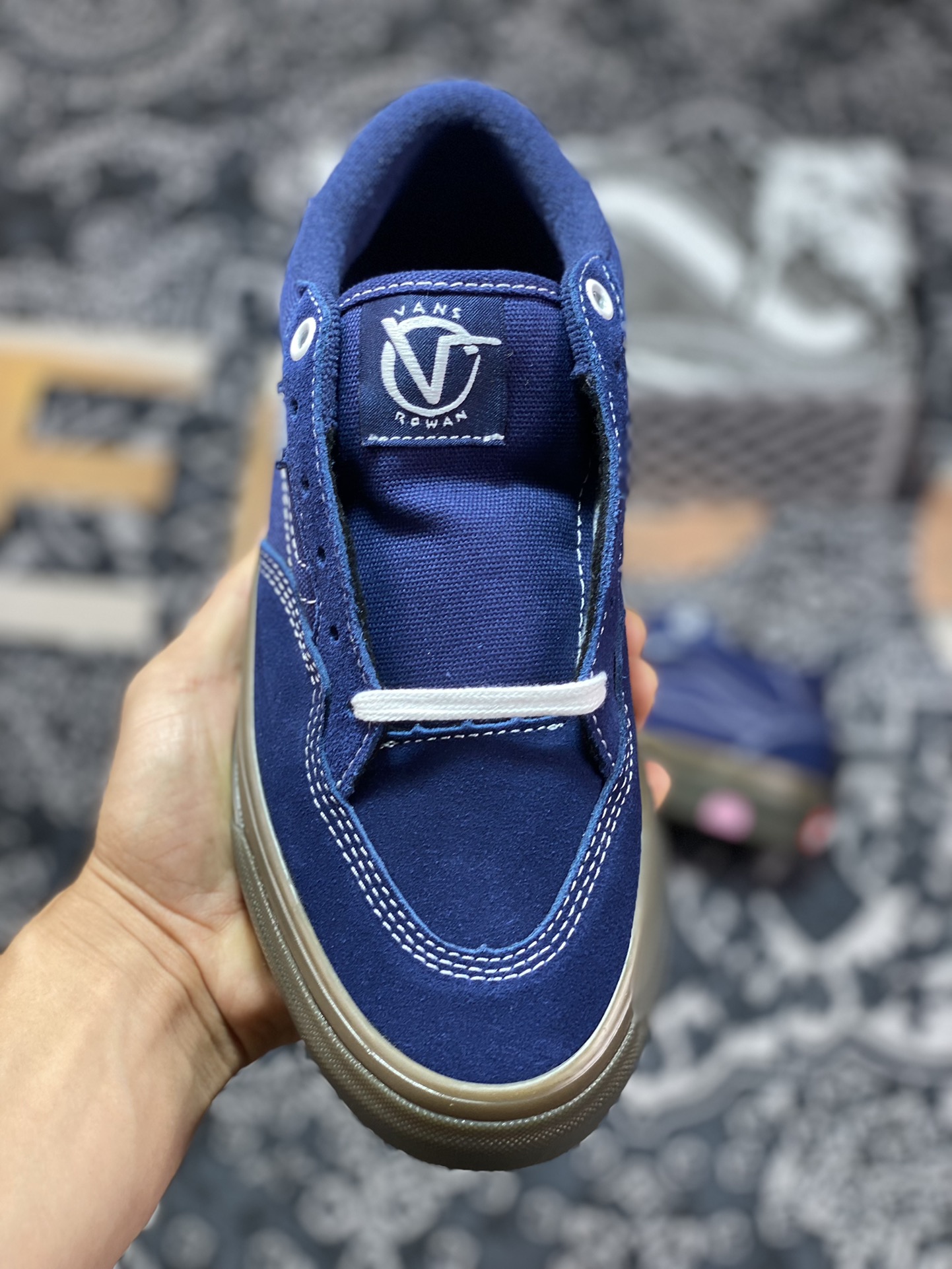 Vans Skate Rowan Pro blue rubber lightweight and comfortable professional skate shoes