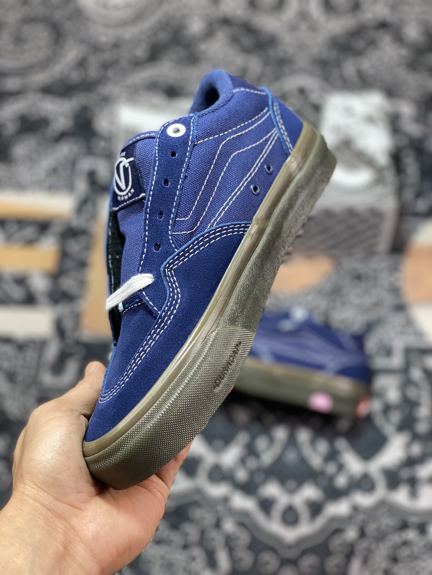 Vans Skate Rowan Pro blue rubber lightweight and comfortable professional skate shoes