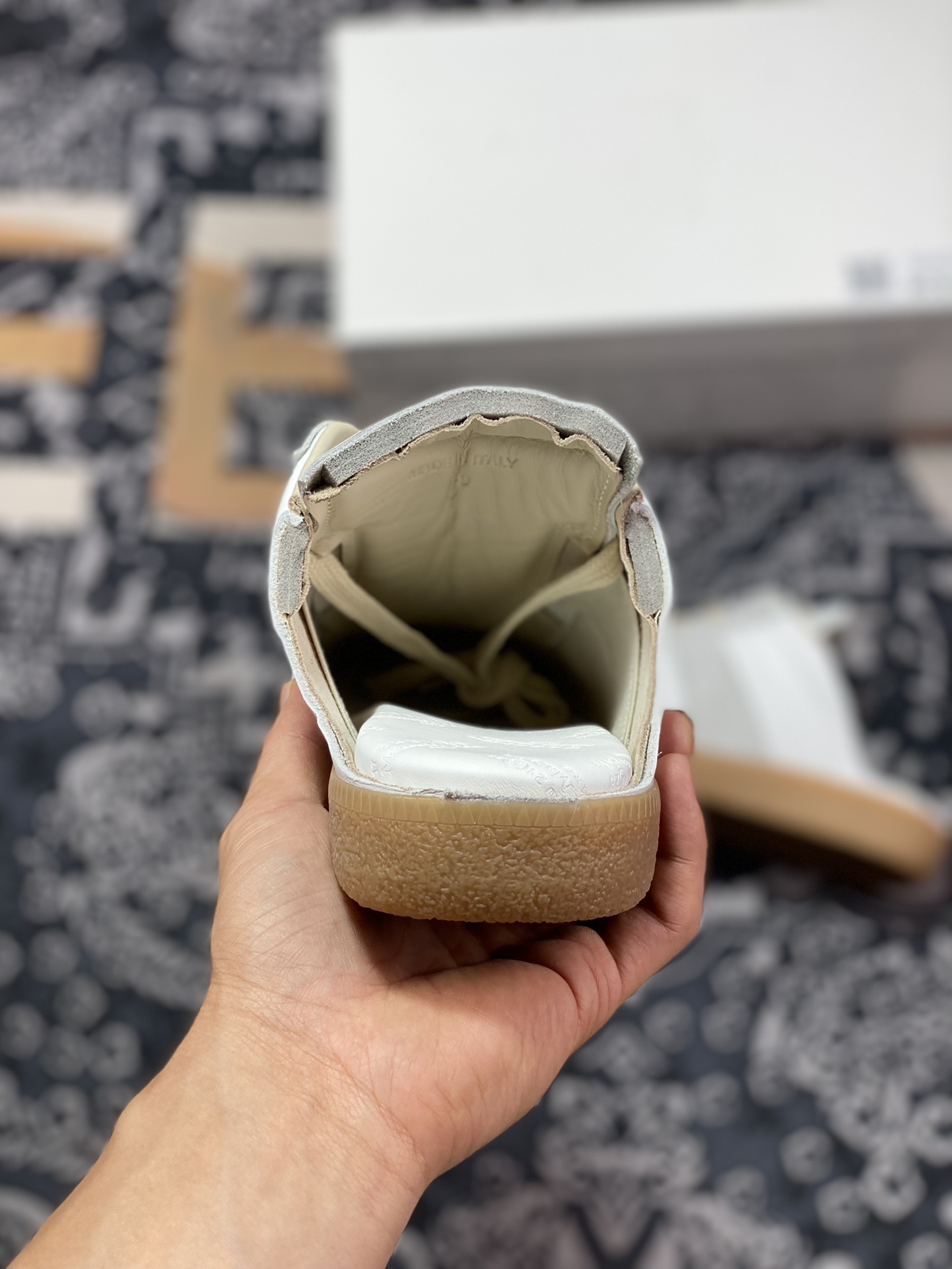 Maison Margiela Replica Leather Mule sneaker replica series sneakers ”deconstructed beige gray caramel bottom” MMXSN07P1895E