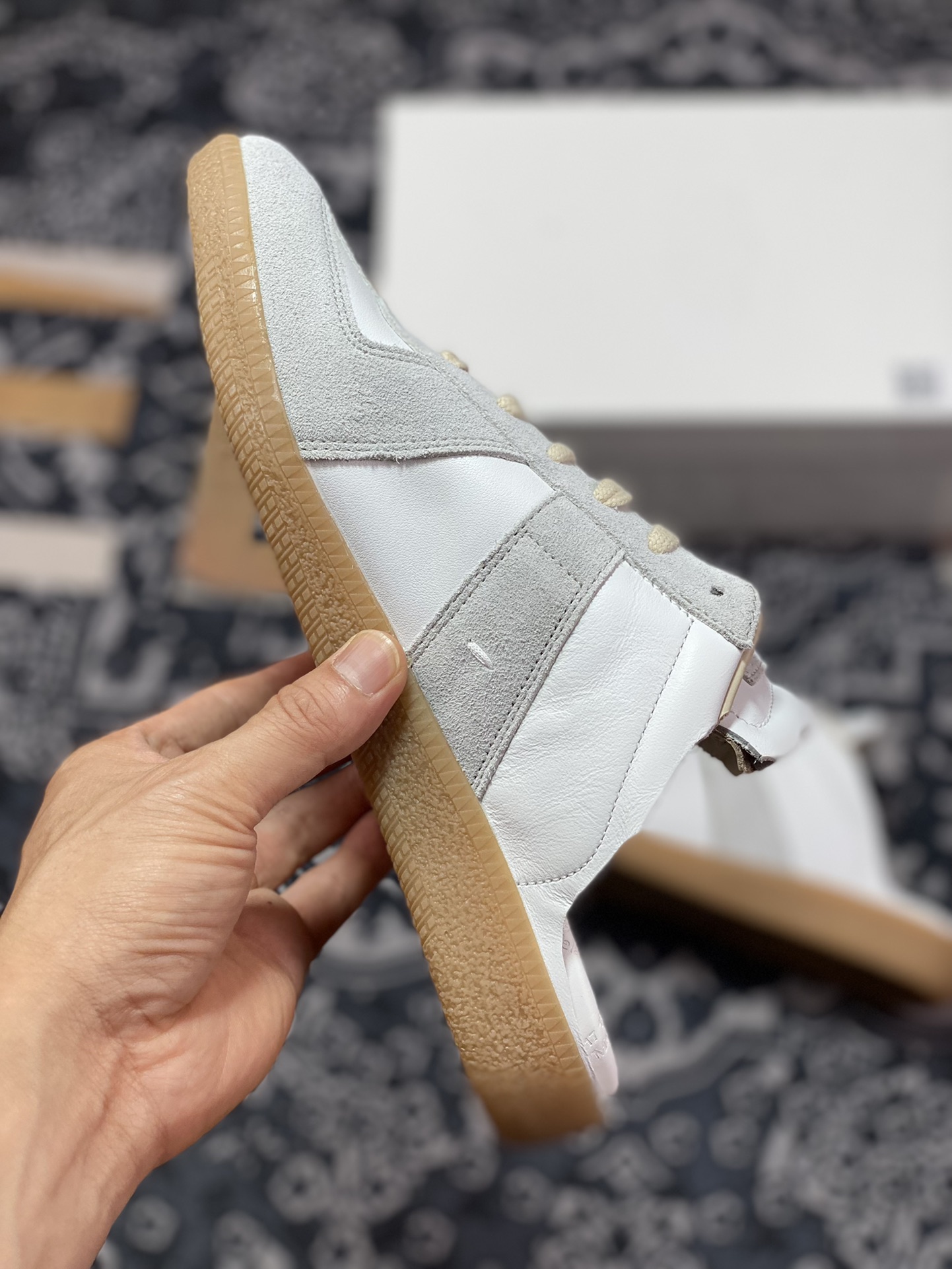 Maison Margiela Replica Leather Mule sneaker replica series sneakers ”deconstructed beige gray caramel bottom” MMXSN07P1895E