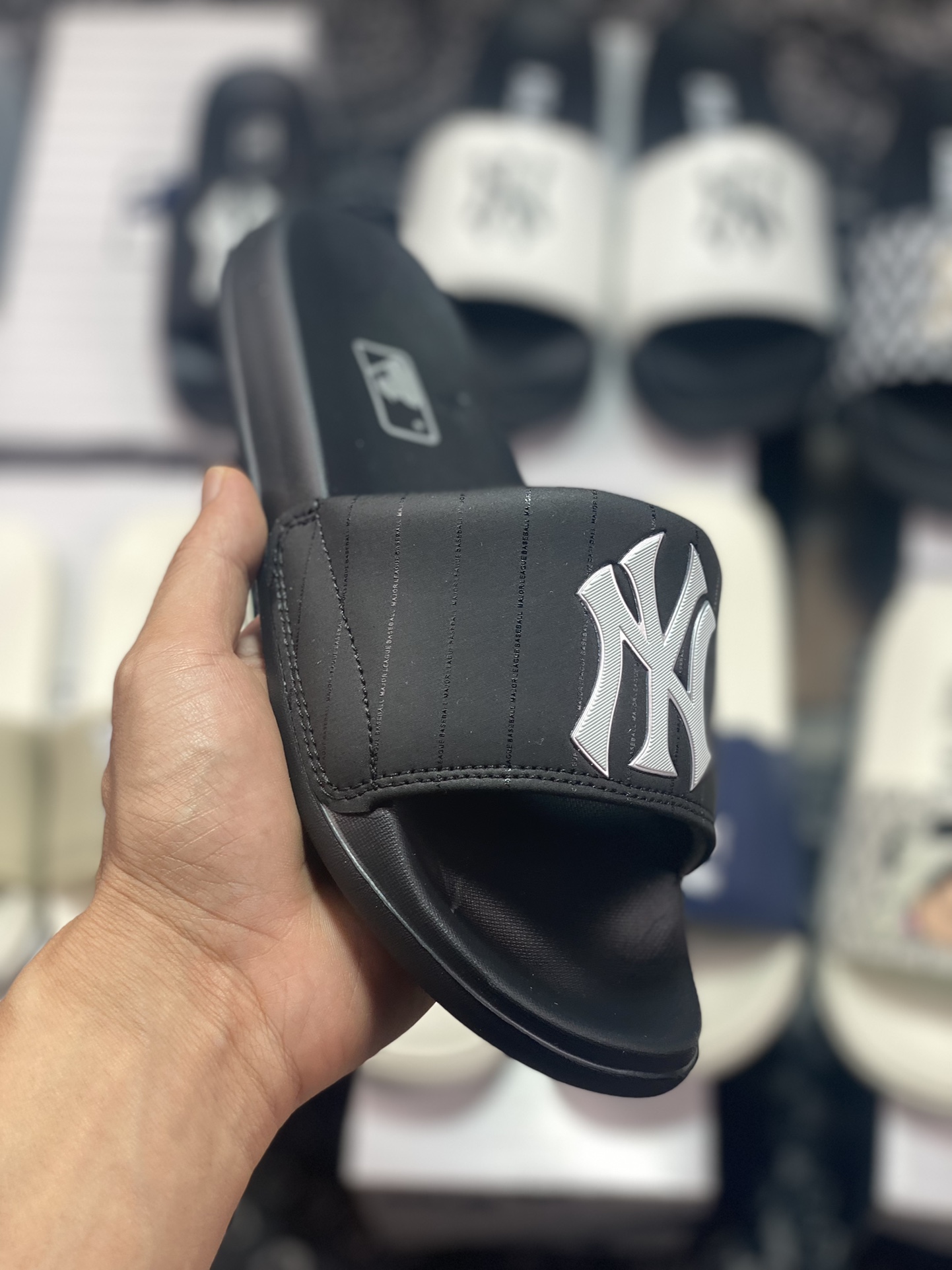 New York Yankees x MLB New Mound Slide baseball field series classic flip-flops