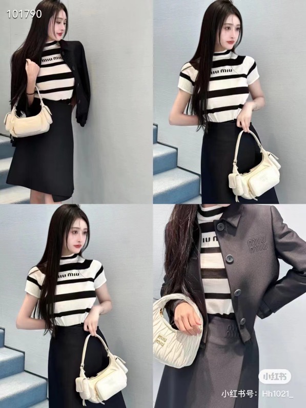 Miu Miu 5BC146, MiuMiu's most special style motorcycle bag this year, is made of top-grade imported lambskin, with soft leather and cotton satin