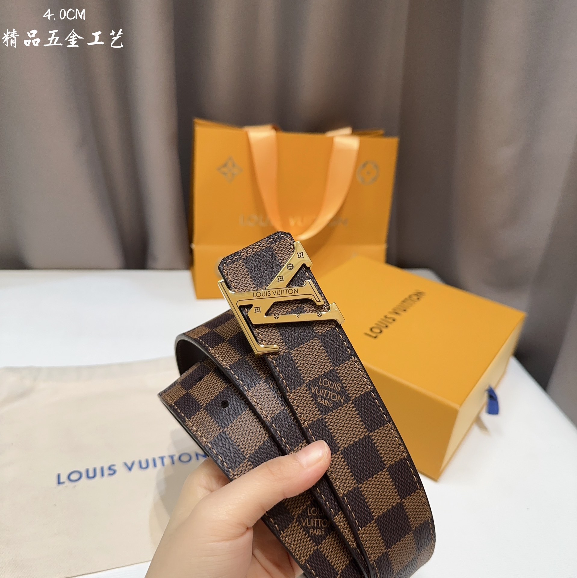 同步LV路易男士宽度4.0CM简单大