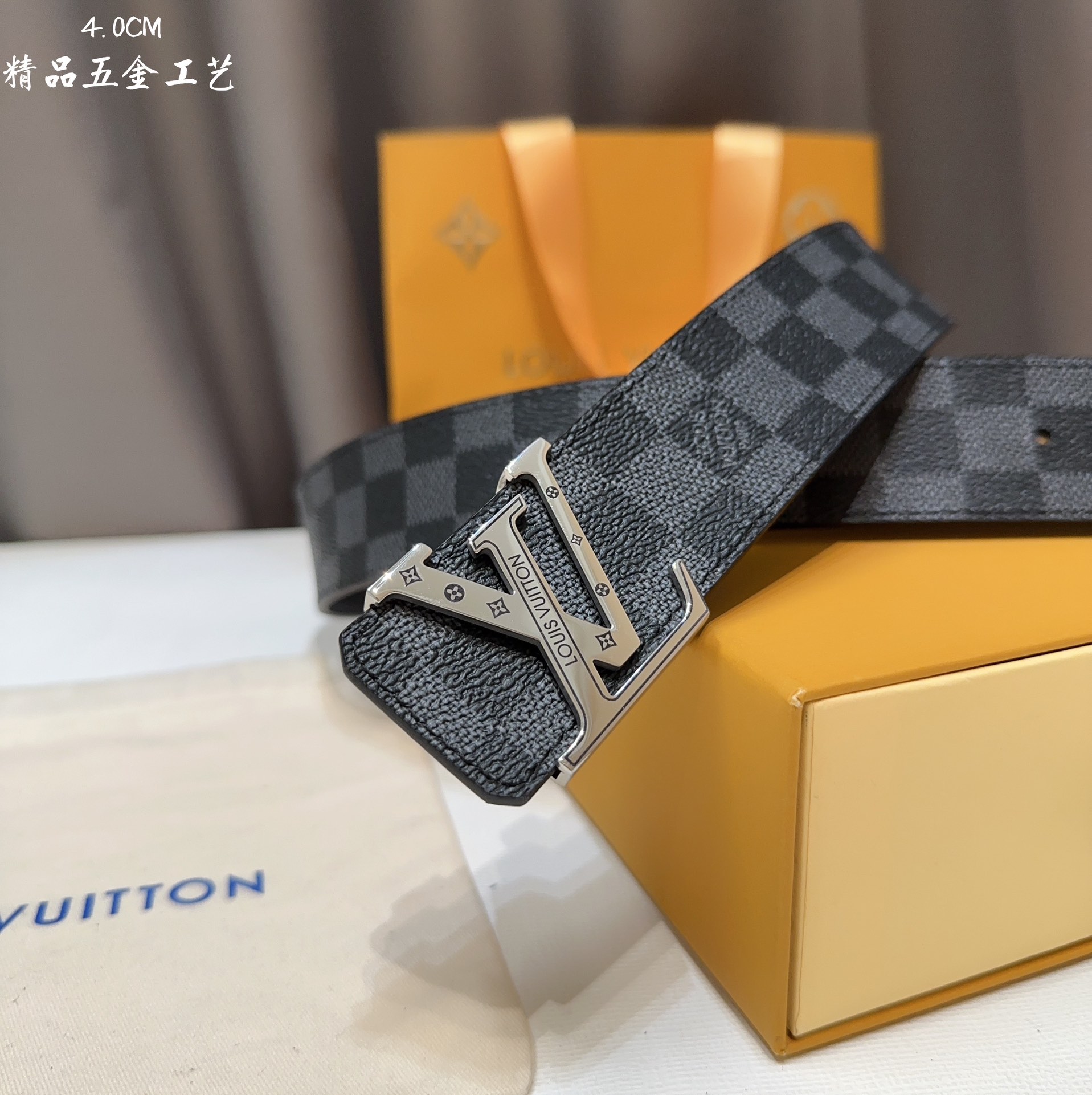 同步LV路易男士宽度4.0CM简单大