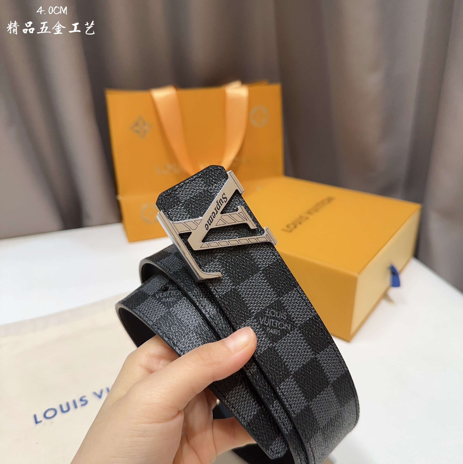 同步LV路易男士宽度4.0CM简单大