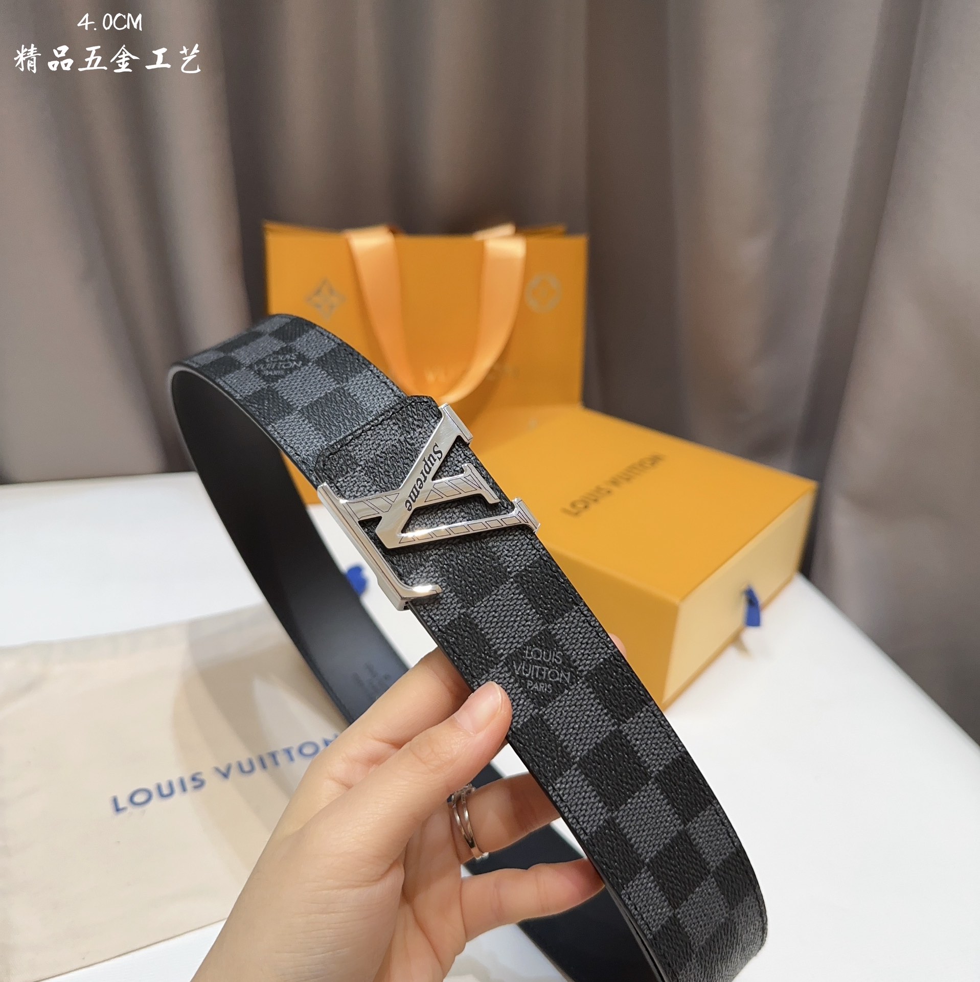同步LV路易男士宽度4.0CM简单大