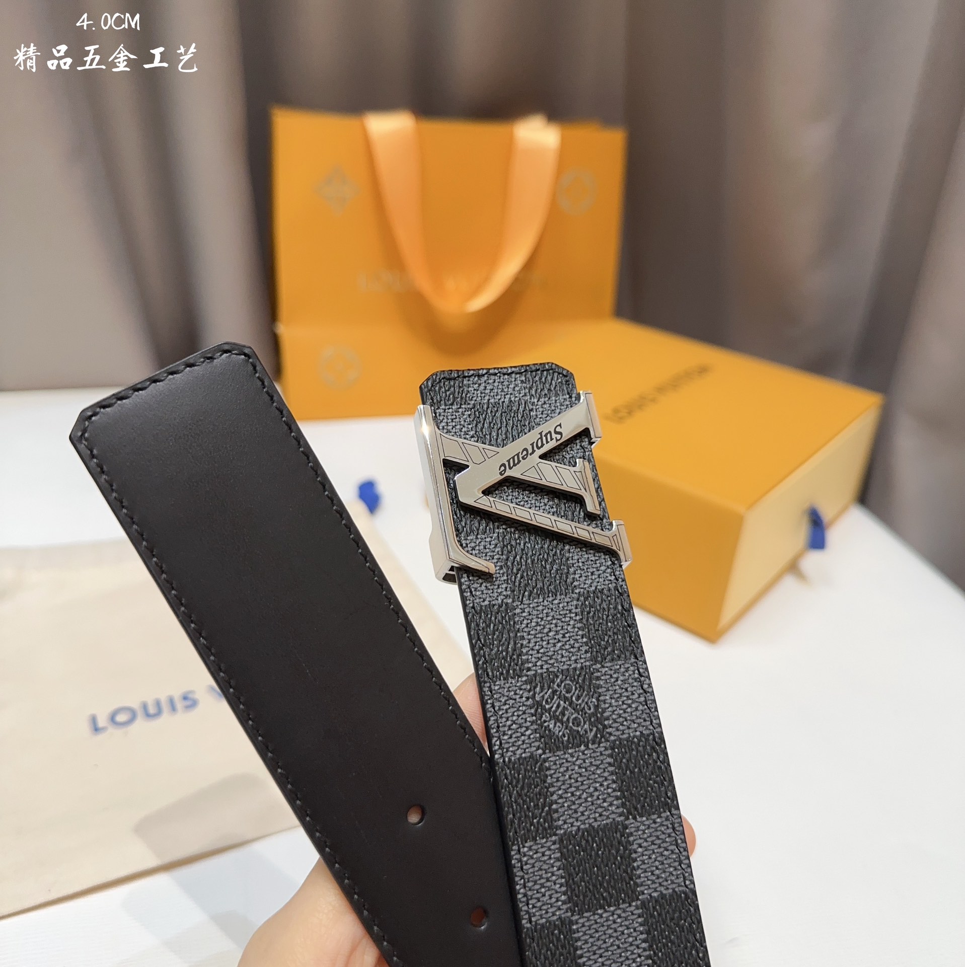 同步LV路易男士宽度4.0CM简单大
