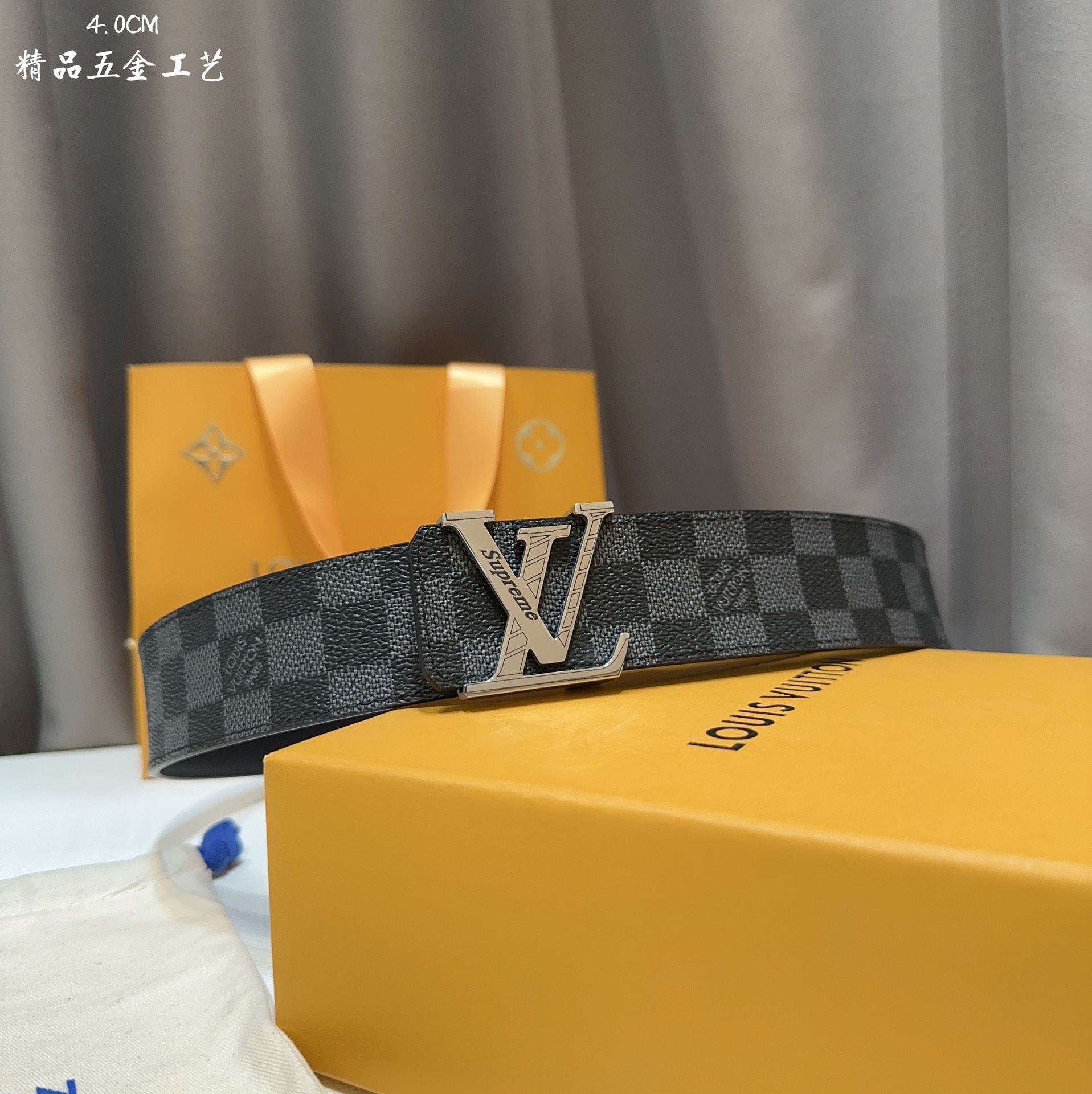 同步LV路易男士宽度4.0CM简单大