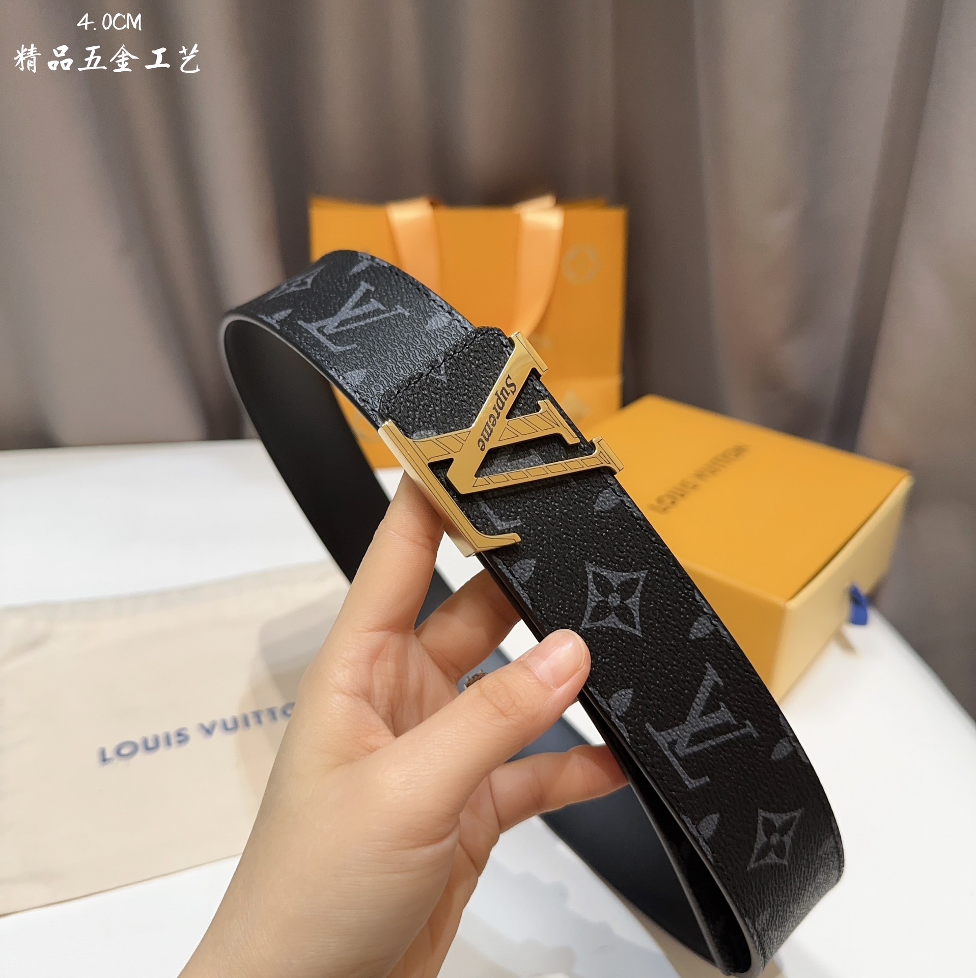 同步LV路易男士宽度4.0CM简单大