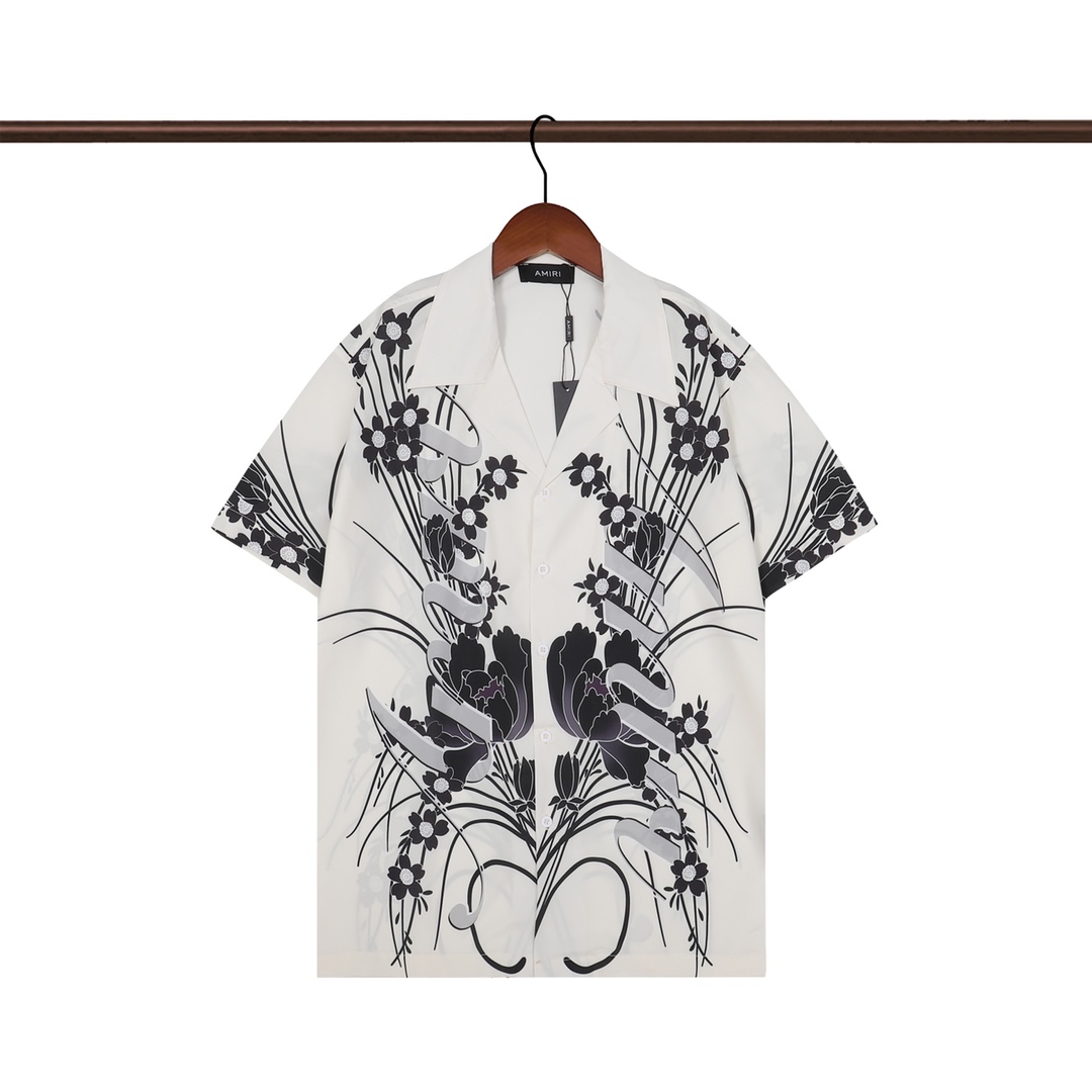 P55  AMIRI 阿米里（
经典Logo印花衬衫、杏色 蓝色 M L XL 2XL 3XL