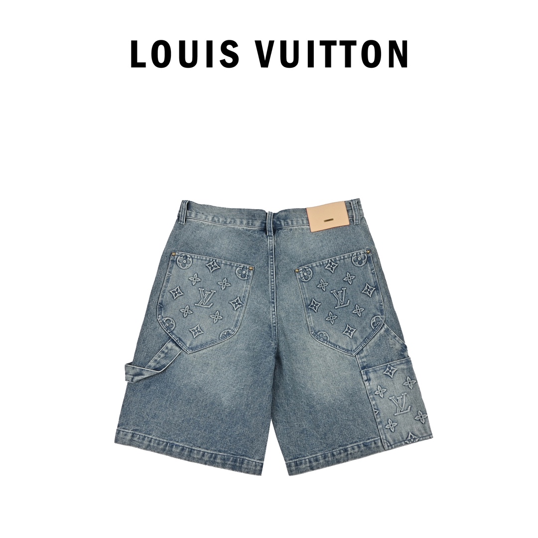 Louis Vuitton路易威登压纹老花工装牛仔裤