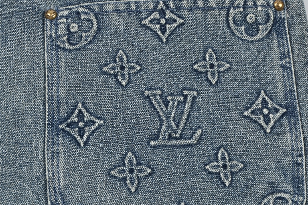 Louis Vuitton路易威登压纹老花工装牛仔裤