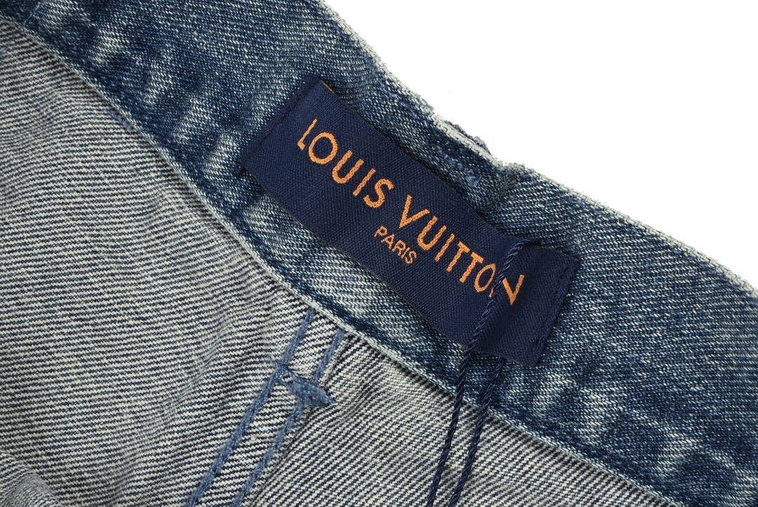 Louis Vuitton路易威登压纹老花工装牛仔裤