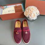 Loro Piana Shoes Loafers Apricot Color Blue Green Purple Red Unisex Chamois Cowhide Rubber Sheepskin Summer Collection