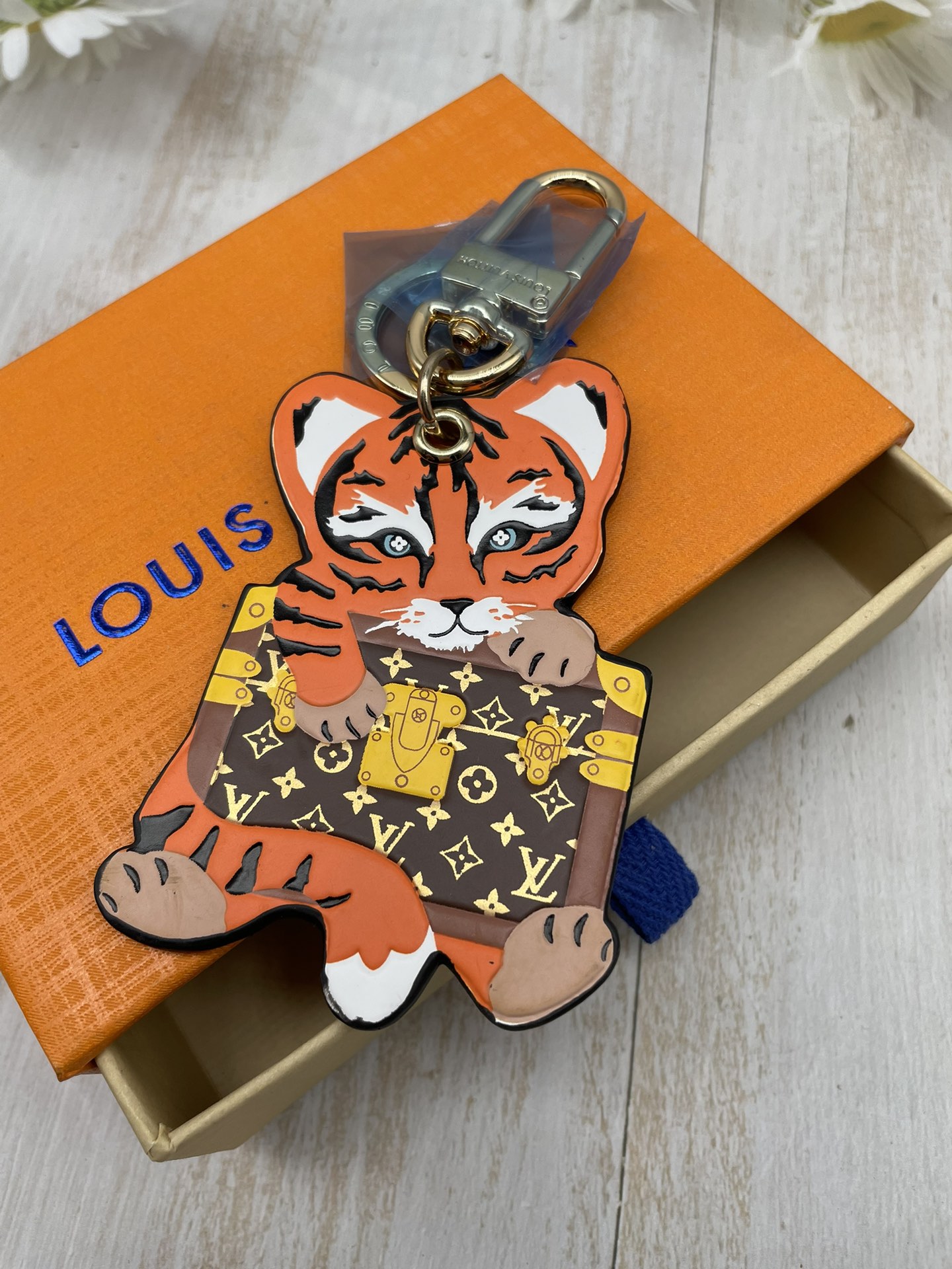 Red Tiger keychain front view