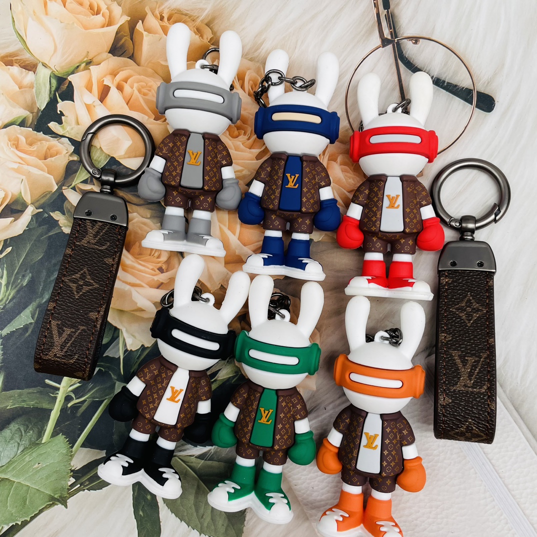 Different angles of keychains in the set.