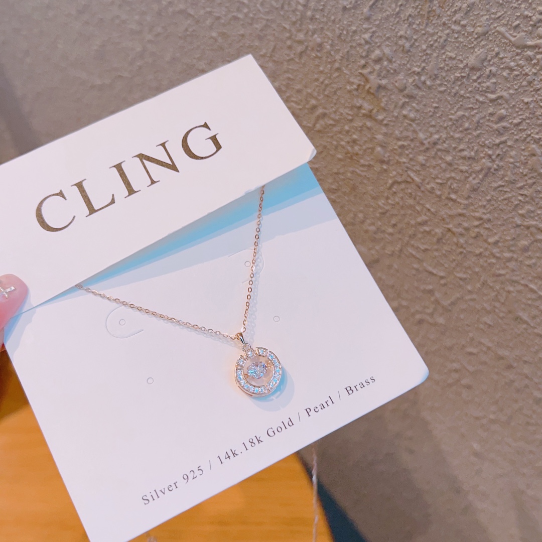 High Polish Silver Necklace Girly Travel Silver