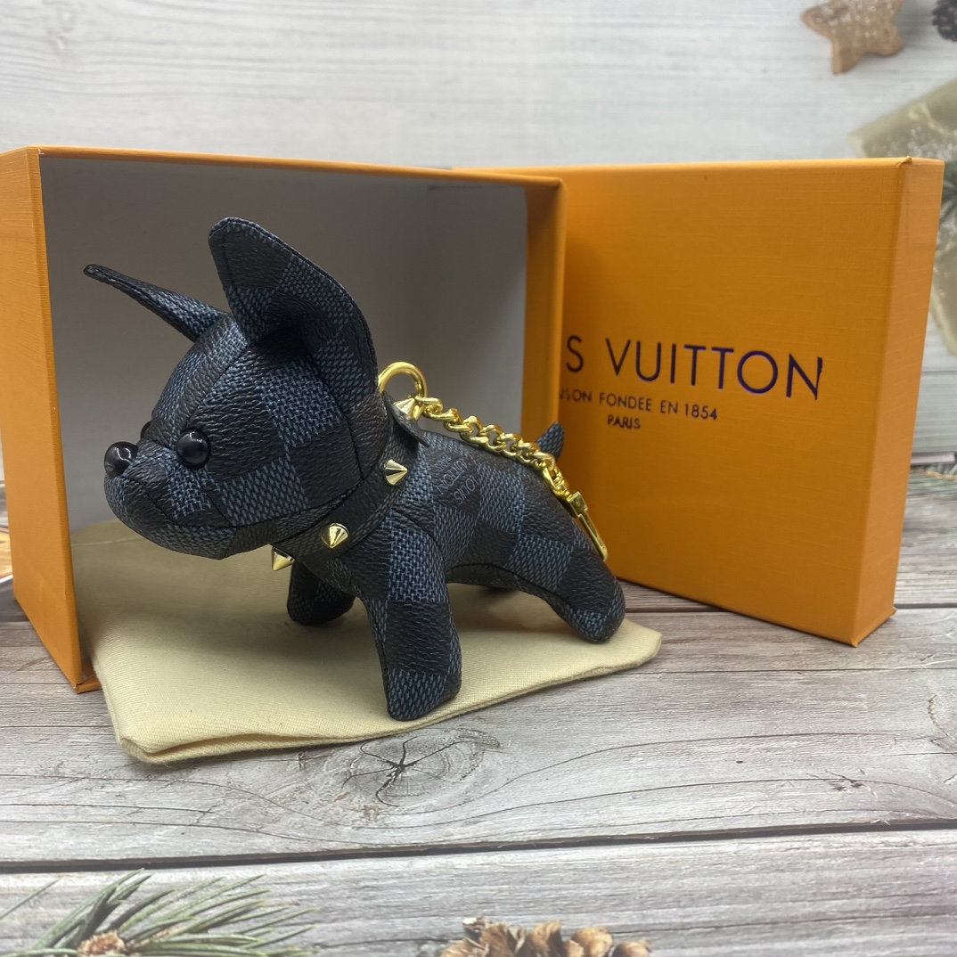 French bulldog keychain green color