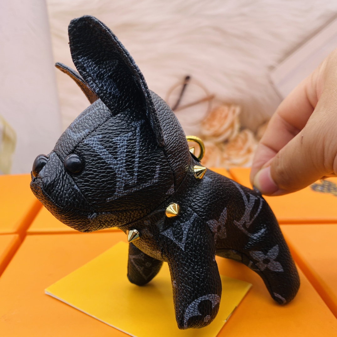 French bulldog keychain side view