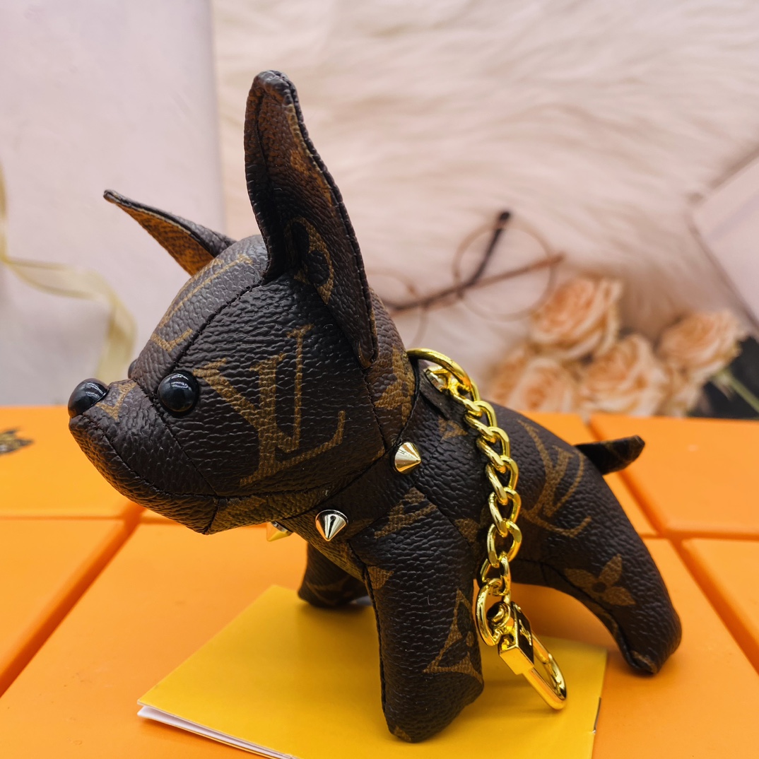 French bulldog keychain front view in red