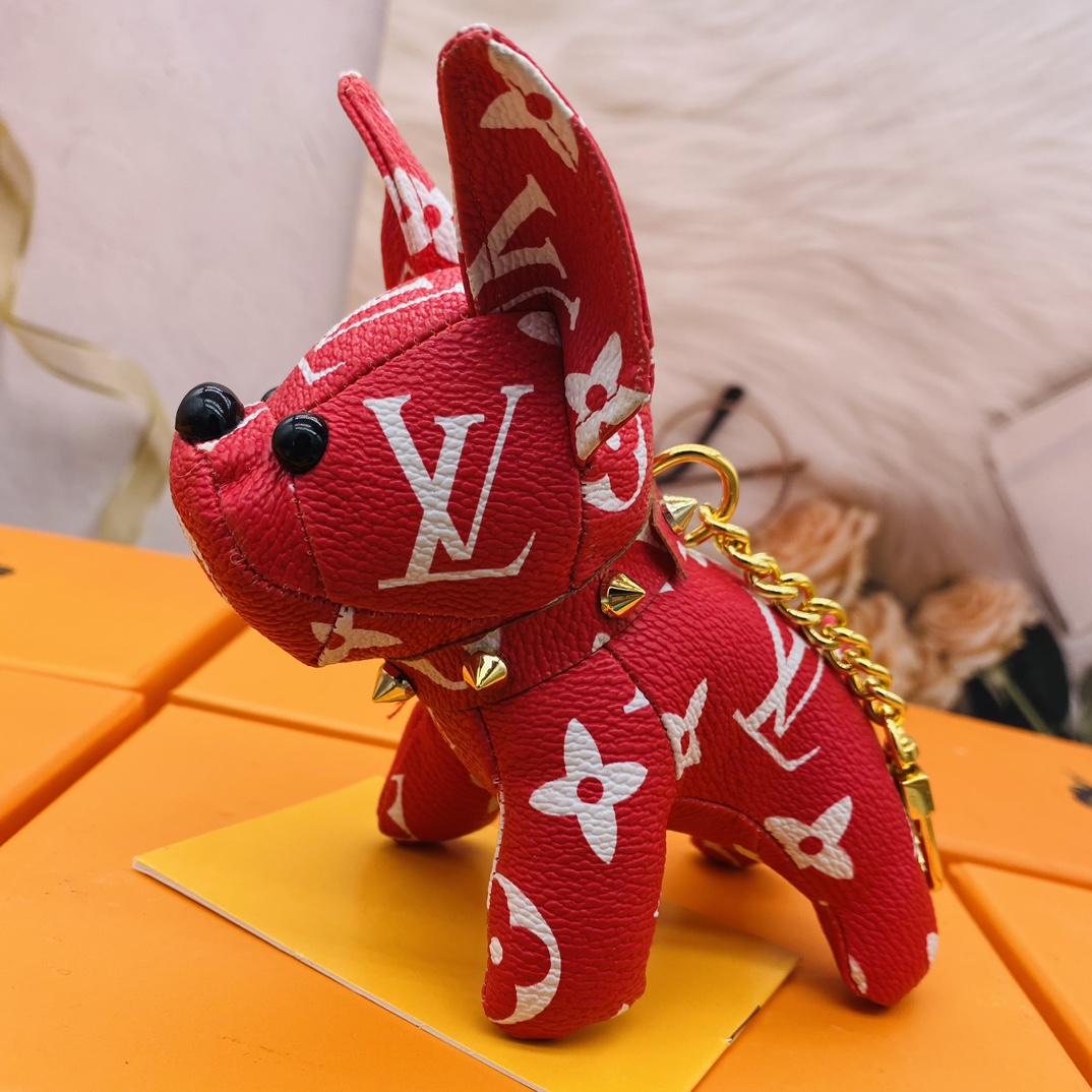 French bulldog keychain pink color