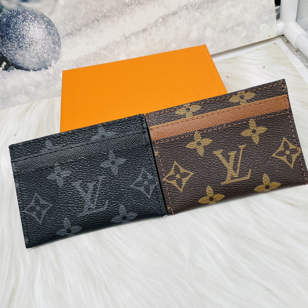 Leather document and card holder open