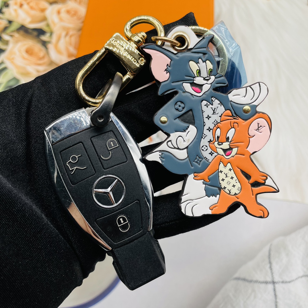 Close-up on pig keychain detail