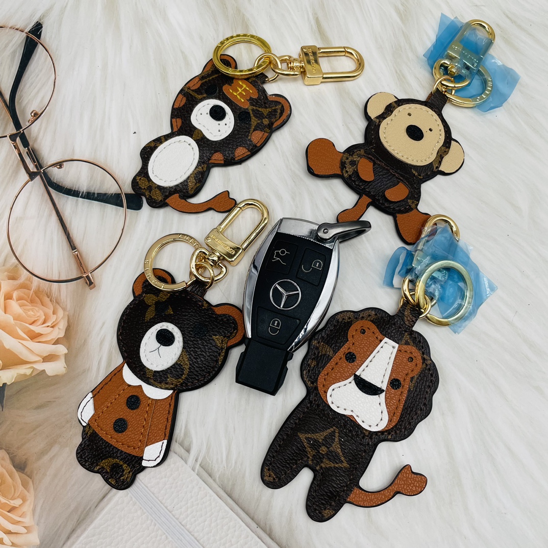 Leather keychains in collection