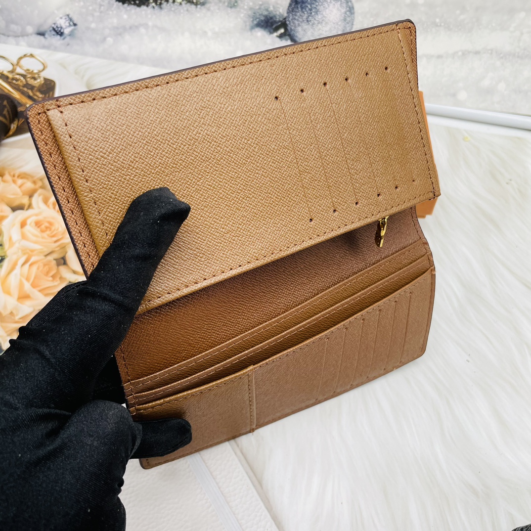 Leather long wallet in various colors