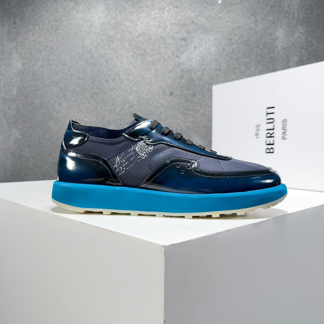 Berlut* Nuevos productos de primavera/verano de Bruti Deportivas ligeras Track de ante y nailon Prec