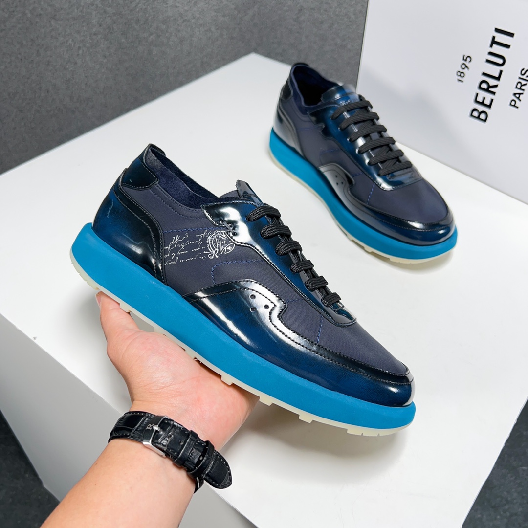 Berlut* Nuevos productos de primavera/verano de Bruti Deportivas ligeras Track de ante y nailon Prec