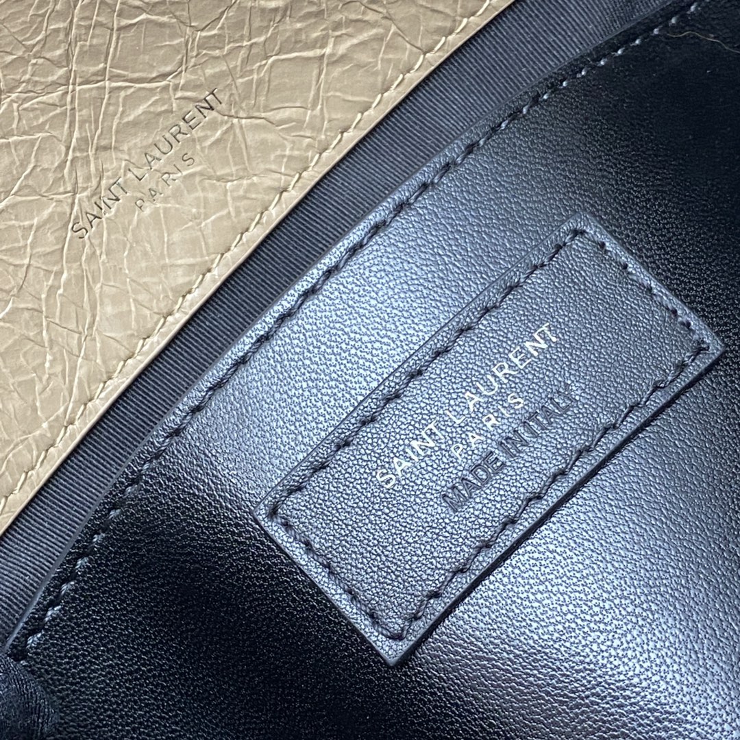 Saint Laurent 22cm油腊杏色/古银 NIKI～22cm 爆裂纹 超多明星 同款