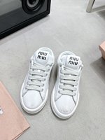 Is it illegal to buy dupe
 MiuMiu Skateboard Shoes Casual Shoes White Cowhide Silk TPU Spring Collection Vintage Casual