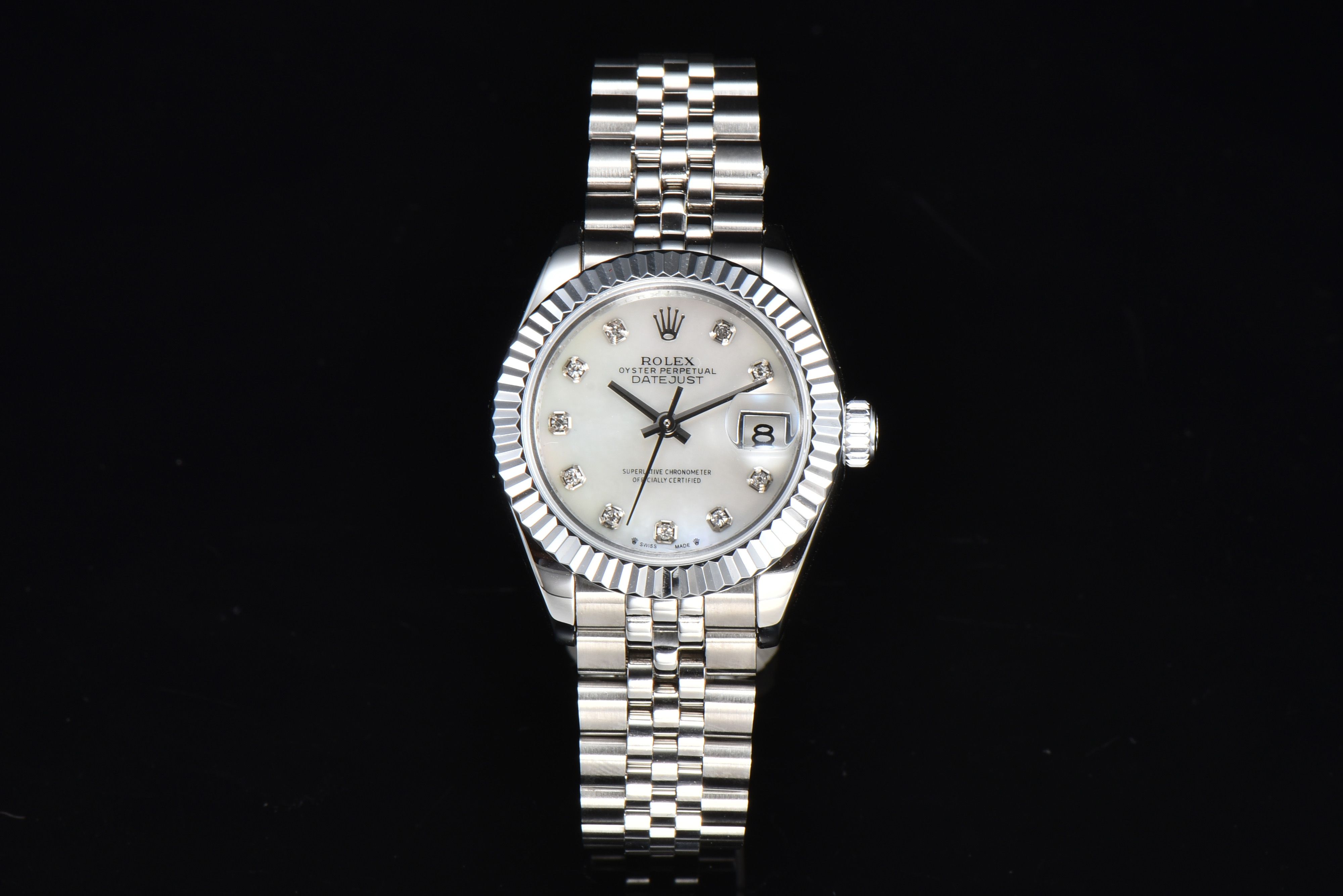 High Quality Designer Replica
 Rolex Datejust Watch Blue Platinum White