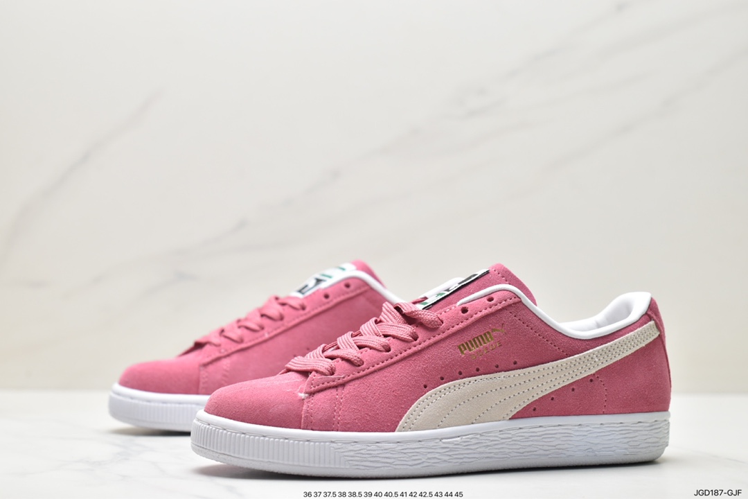 运动板鞋, 板鞋, PUMA Suede Classic XXI, PUMA Suede, Puma, 381410 59 - 彪马 PUMA Suede Classic XXI 防滑耐磨 低帮 休闲运动板鞋 女款 白粉 381410 59