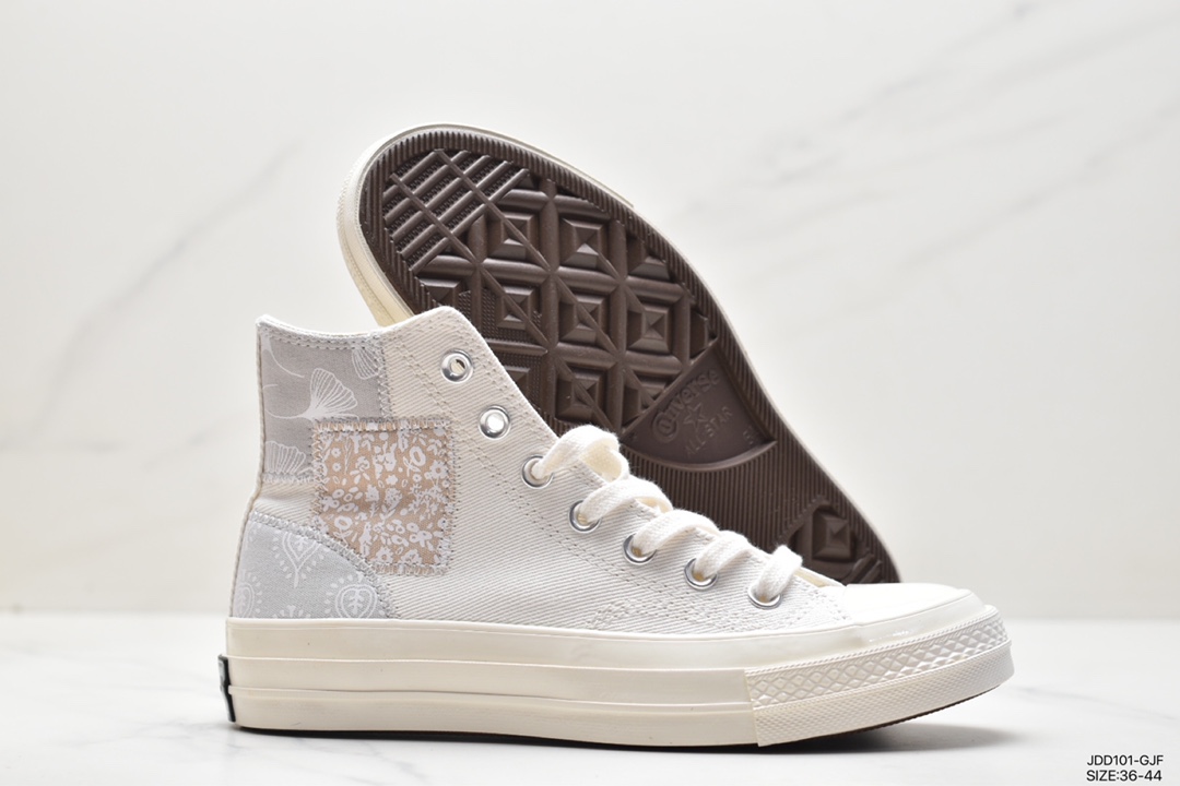 120 Converse All Star Lift 厚底蓝色花卉补丁拼接 AO6822C