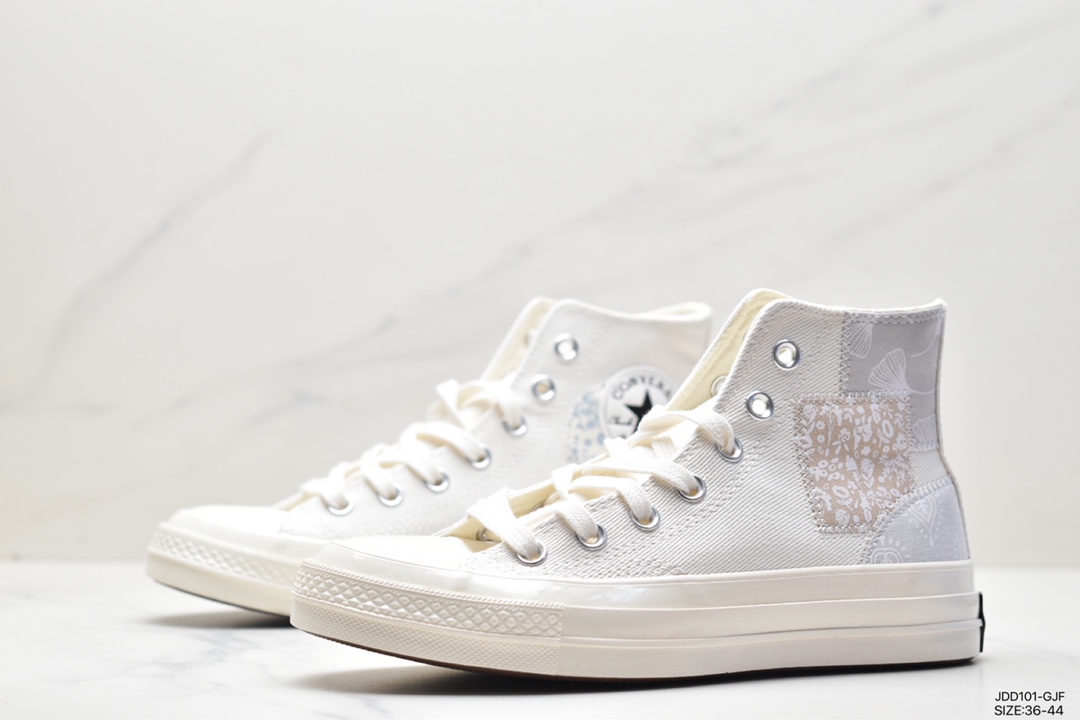 120 Converse All Star Lift 厚底蓝色花卉补丁拼接 AO6822C